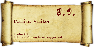 Balázs Viátor névjegykártya